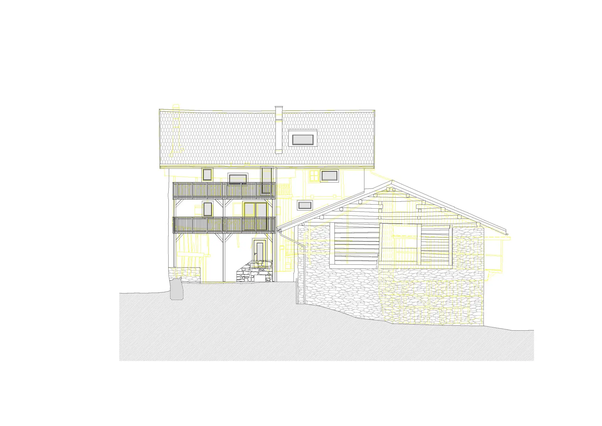 42_Sanierung und Umbau_Wohnhaus Dorfstrasse Almens_Ansicht Südwest